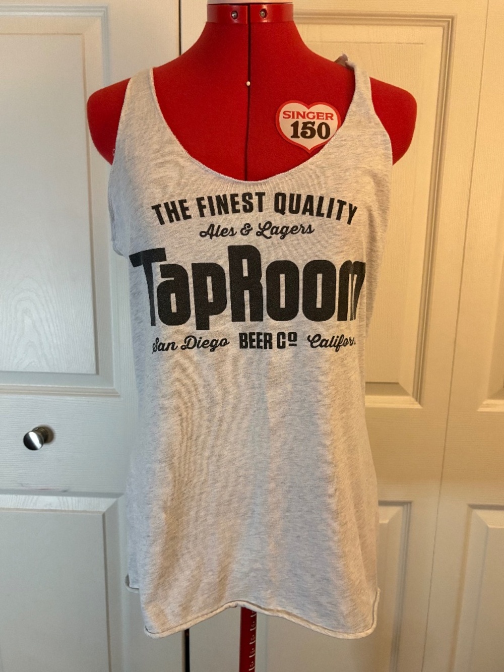 SD TapRoom Gray Racerback Tank Top L